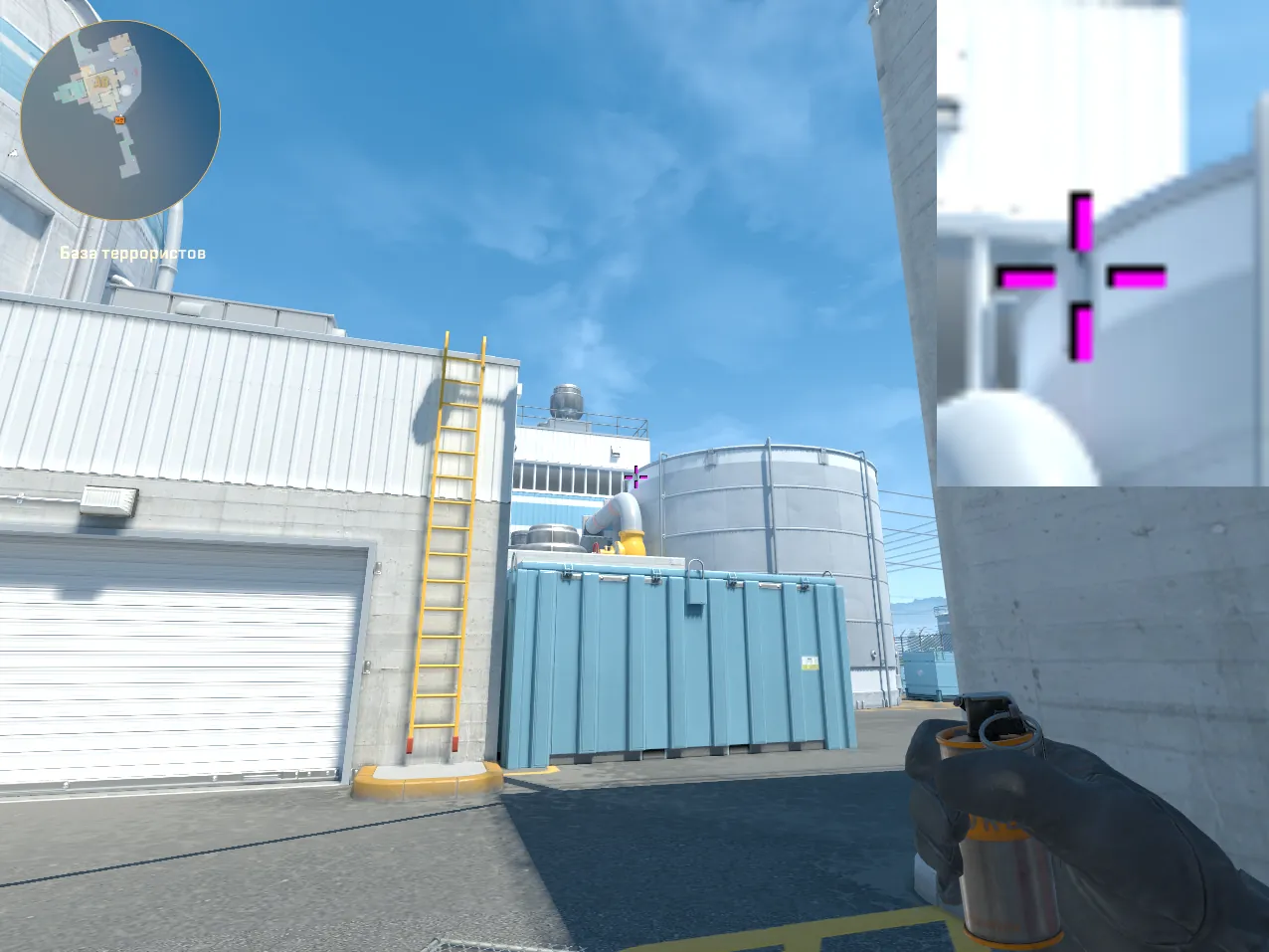 Прицел смока в гараж на Outside Nuke CS2