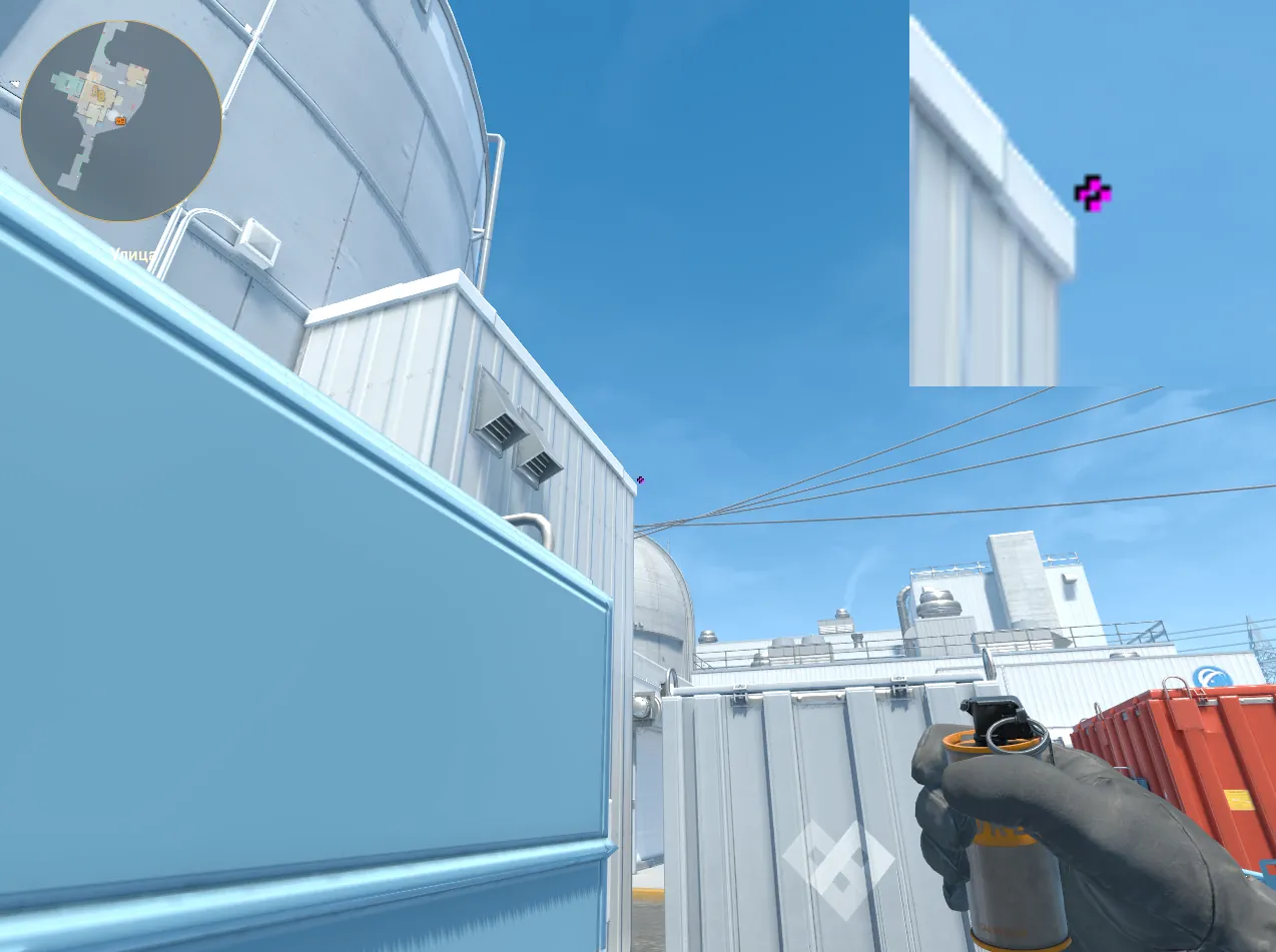 Прицел смока под КТ на Outside Nuke CS2